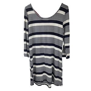 NEWBURY KUSTOM Striped Bow Detail Tunic Top Womens Size Large L
